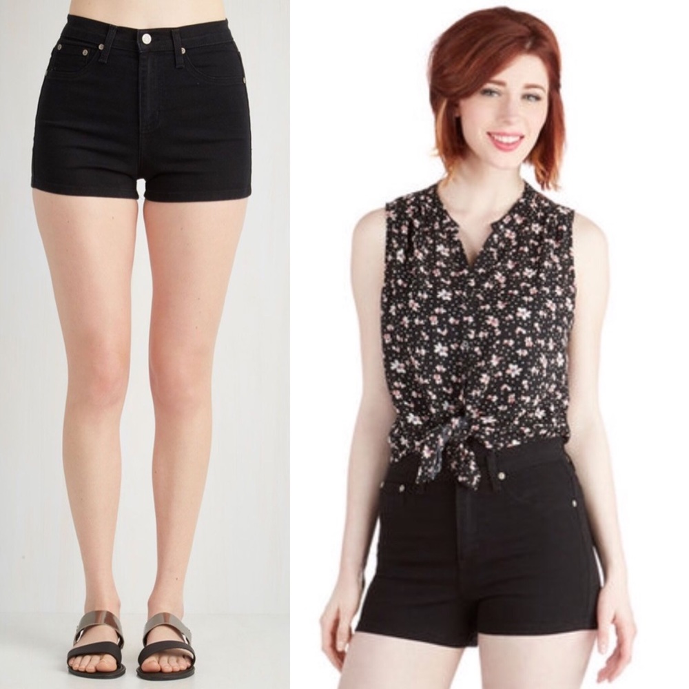 ModCloth Judy Blue Black Denim Shorts